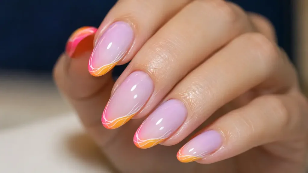 Neon Orange Metallic Tips