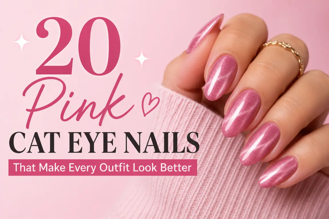 Pink Cat Eye Nails