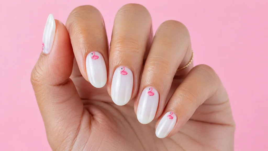 Pink Flamingo Nails