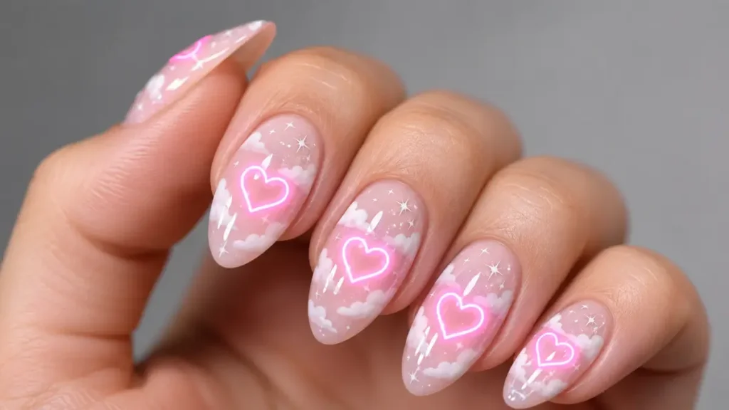 Pink Neon Hearts