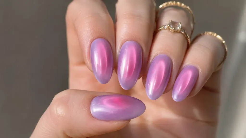 Pink Velvet Aura Nails