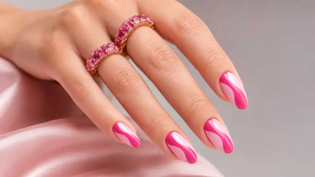 Pink and Chrome Swirls