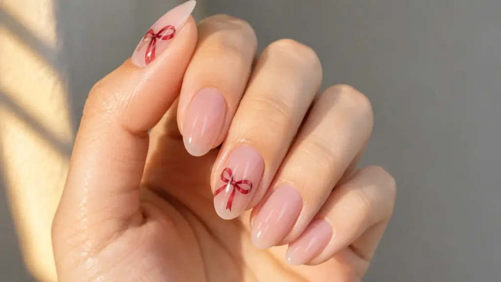 Red Bow Nails