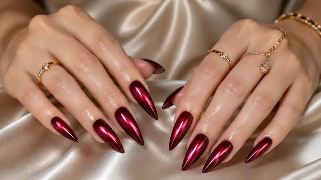 Red Cat Eye Nails