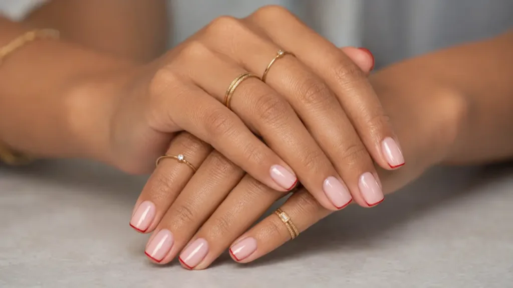 Red French Tip Nails