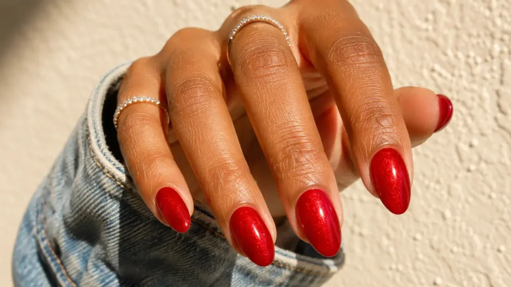 Red Glitter Nails