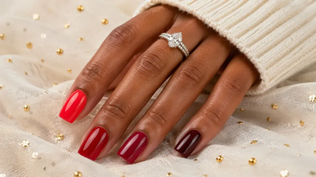 Red Ombré Nails