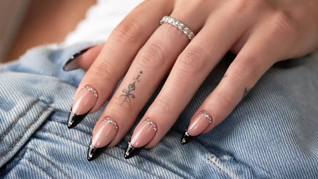 Rhinestone French Tips