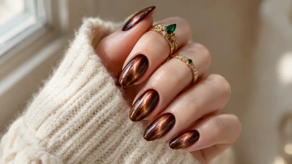Shimmery Short Nails