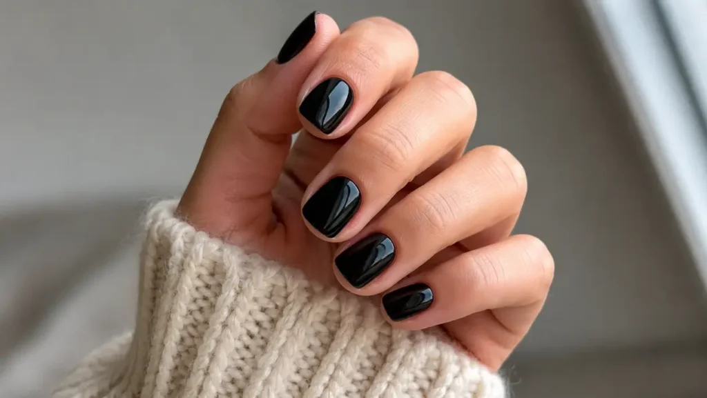 Short Black Fall Nails