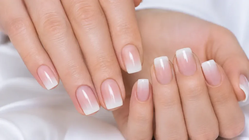 Short Pink Ombre Nails