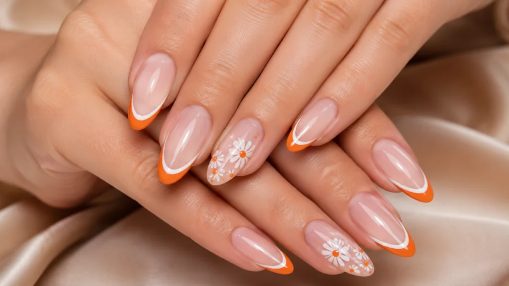 Summery Orange Nails Designs