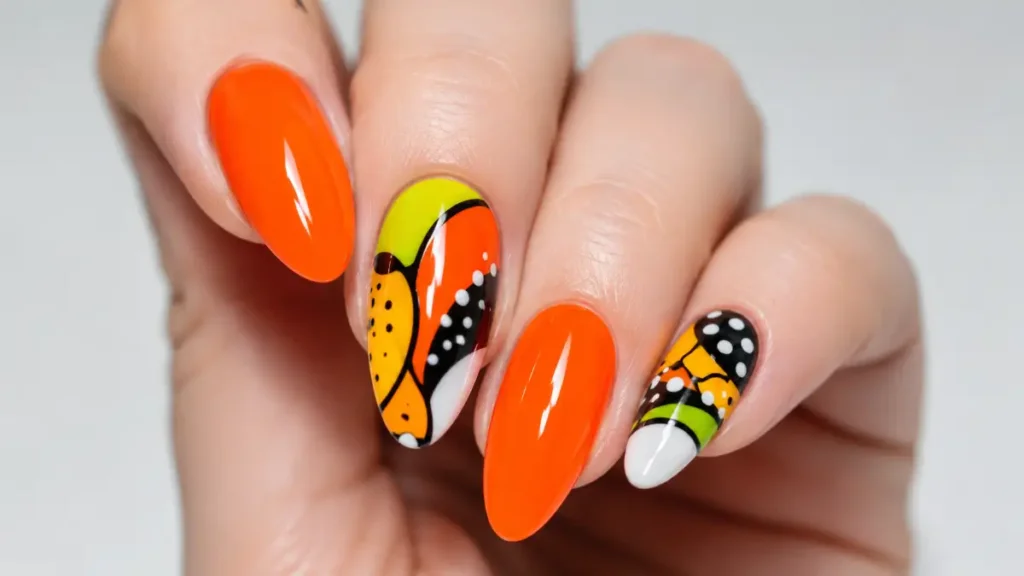 Transparent Base with Orange Accents