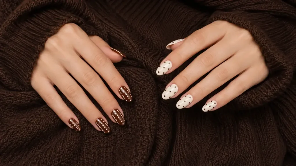 Brown and Cream Polkadots