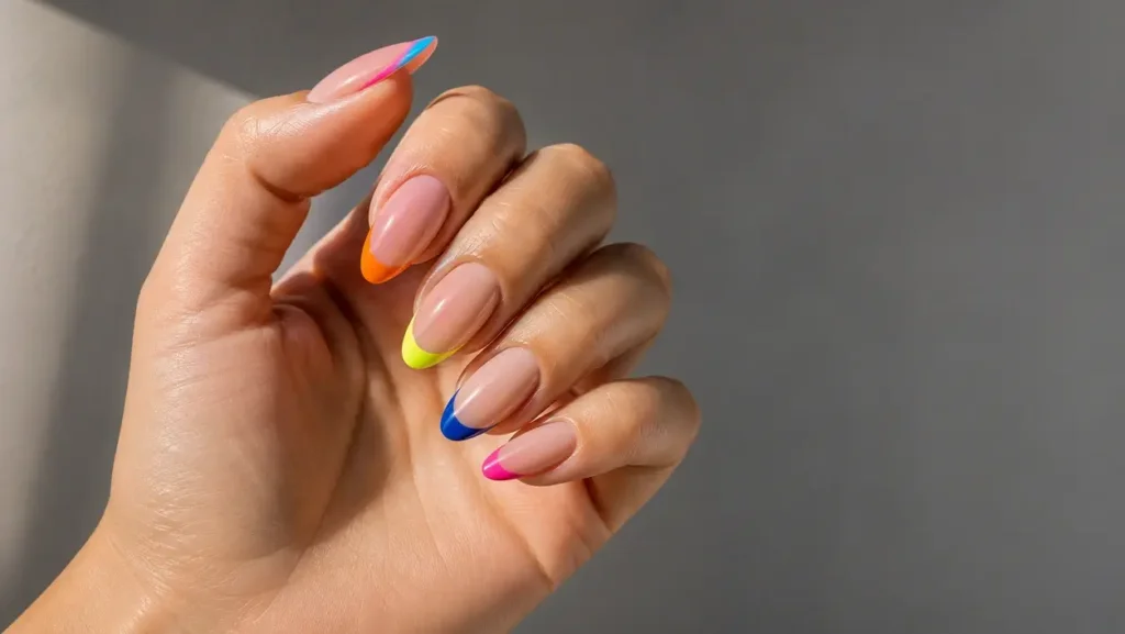 Neon Double French Tip